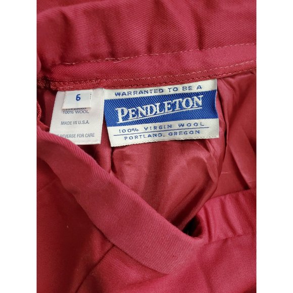Vintage Pendleton Skirt 6 Magenta 100% Wool Pencil Made in USA Secretary Womens - Picture 4 of 4